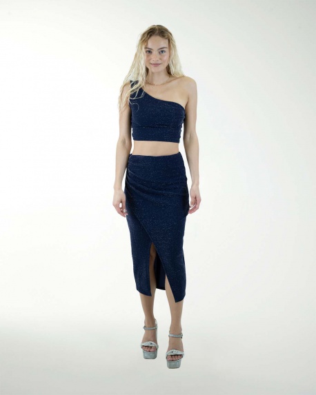 FALDA ANT CRUCE CON PLIEGUES