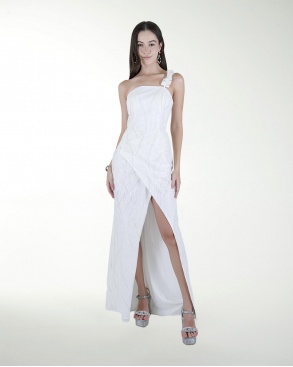 VESTIDO CL DE UN TIRANTE CON ADORNO