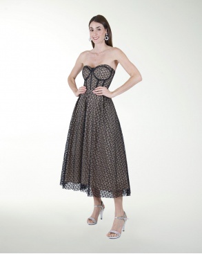 VESTIDO CC CORSET LARGO MIDI