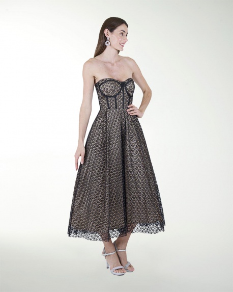 VESTIDO CC CORSET LARGO MIDI