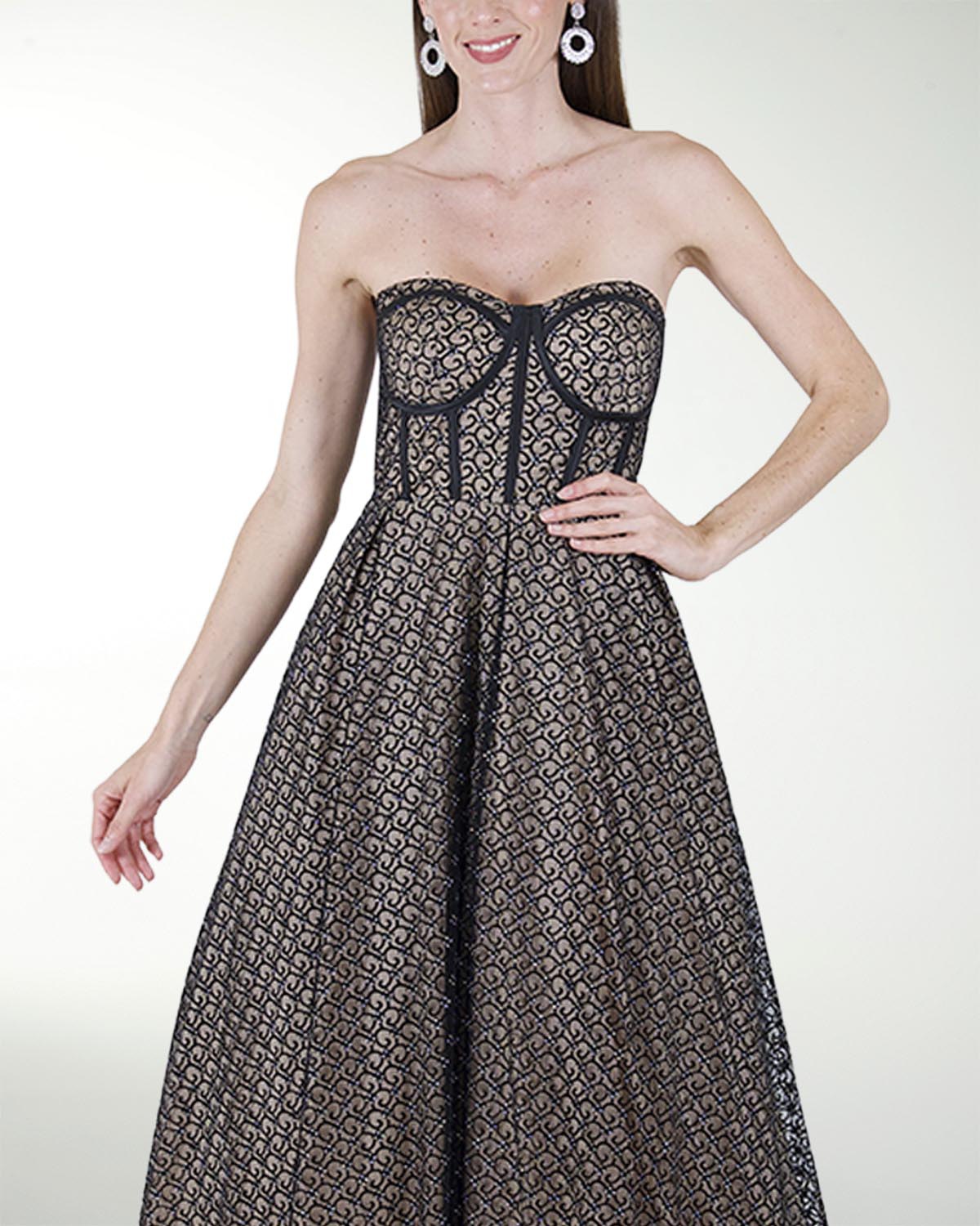 VESTIDO CC CORSET LARGO MIDI