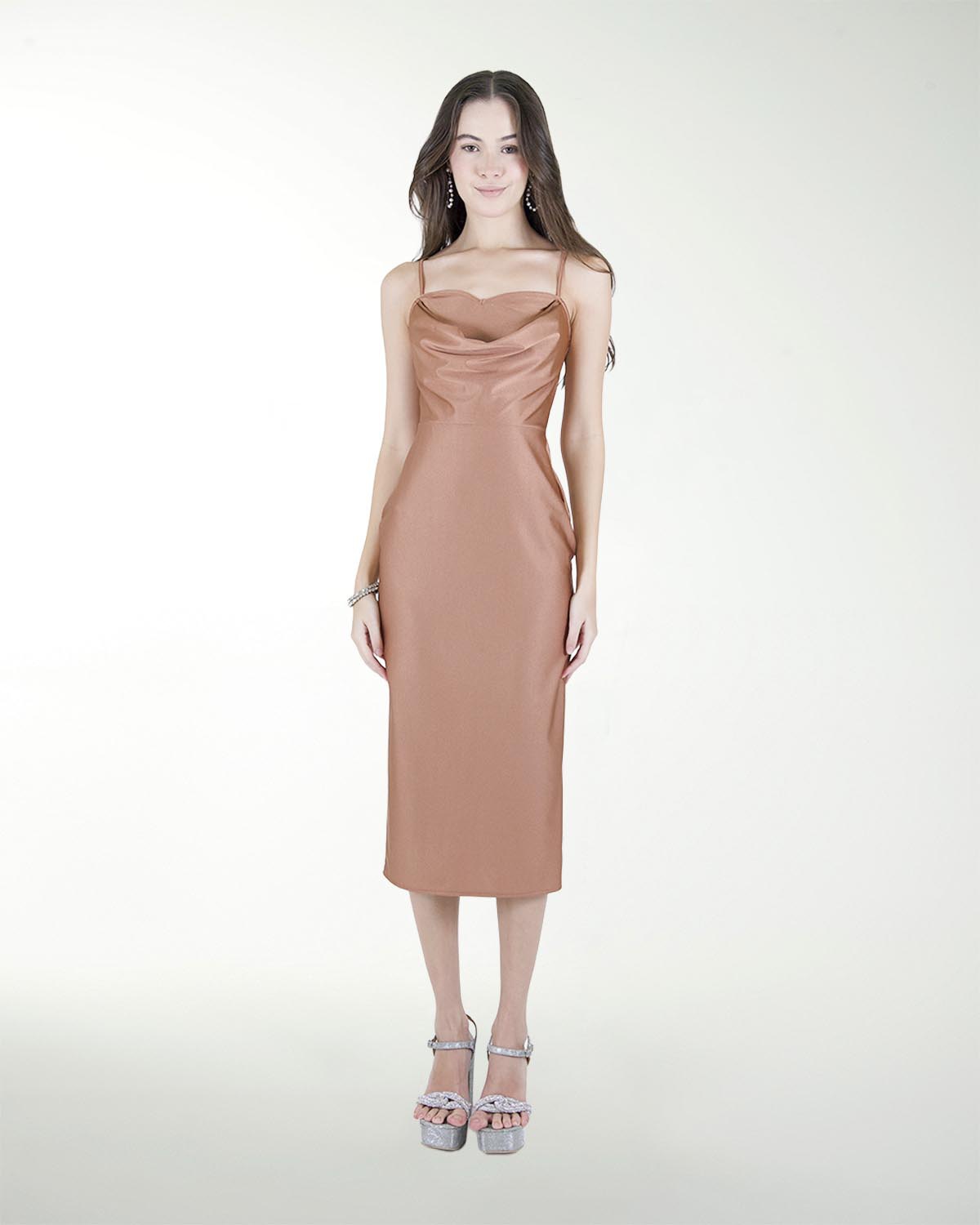 VESTIDO CC ENTALLADO ESCOTE DRAPEADO