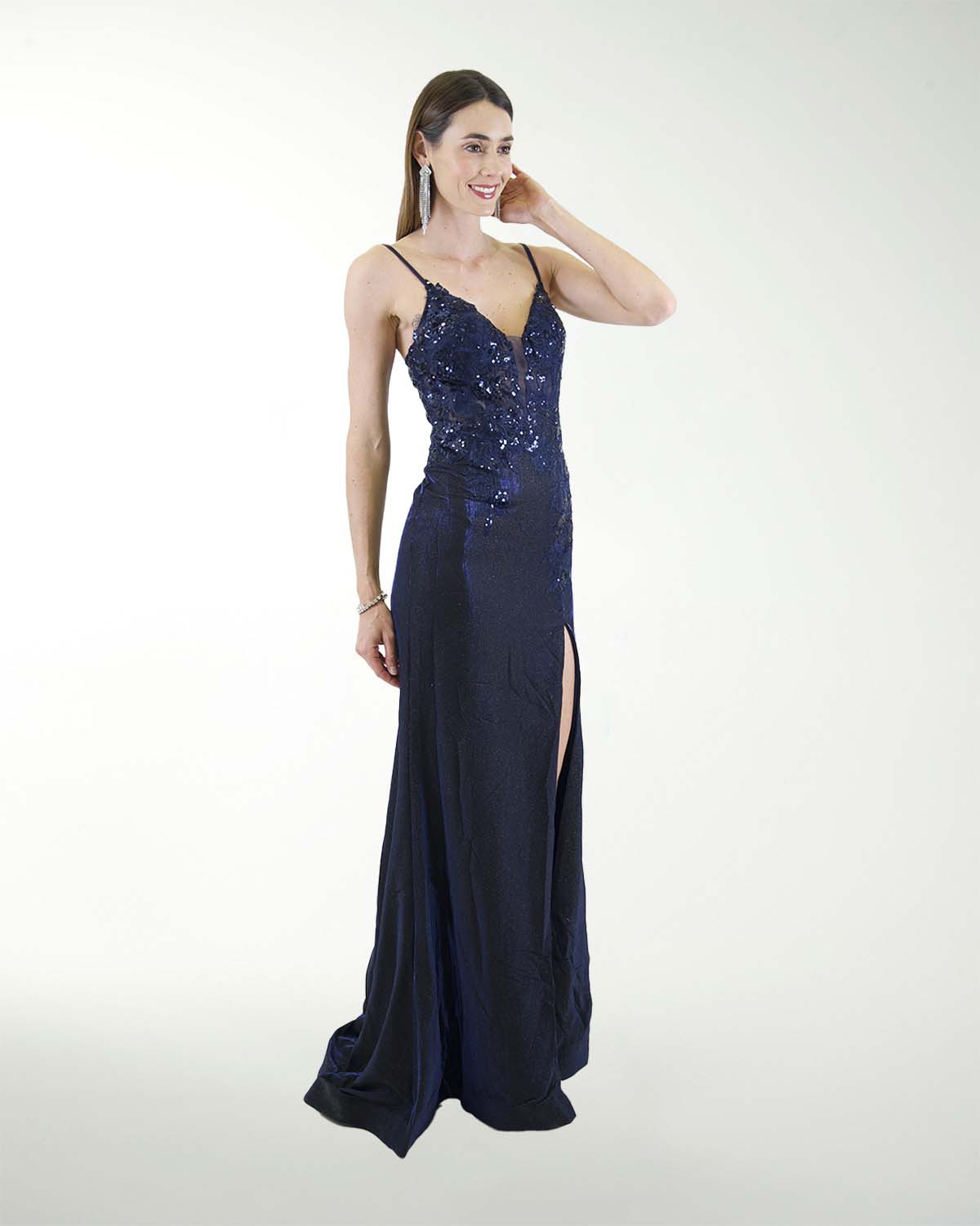 VESTIDO PR GRAN GALA CON BRILLO