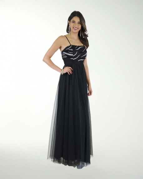 VESTIDO CL IMPERIAL COMBINADO CON BRILLO VESTIDO CL IMPERIAL COMBINADO CON BRILLO