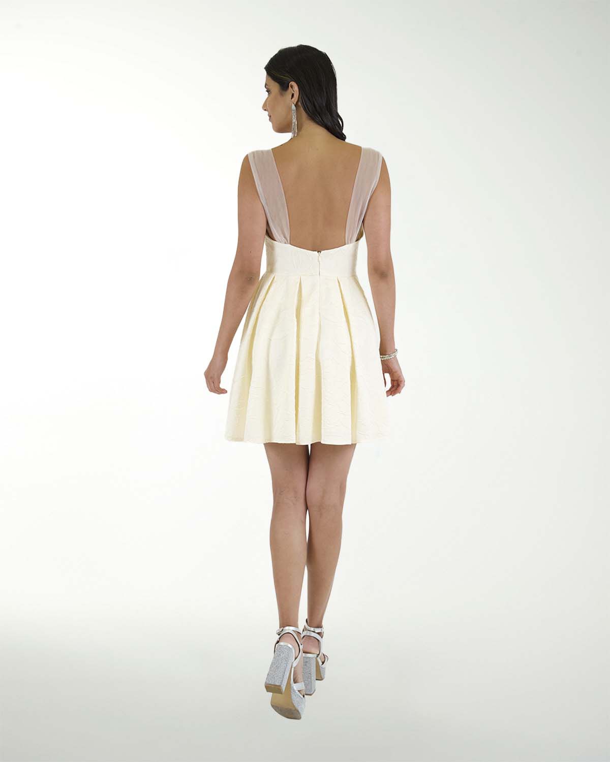 VESTIDO CC JACQUARD FALDA CON PLIEGUES VESTIDO CC JACQUARD FALDA CON PLIEGUES