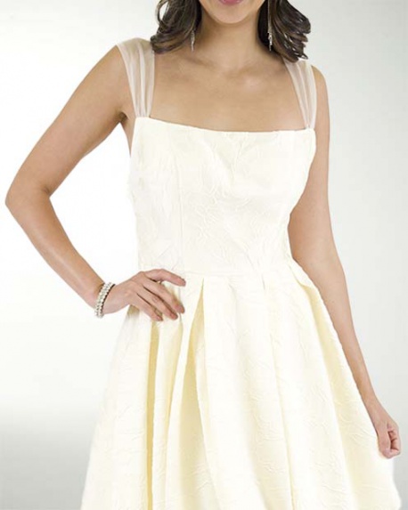 VESTIDO CC JACQUARD FALDA CON PLIEGUES VESTIDO CC JACQUARD FALDA CON PLIEGUES