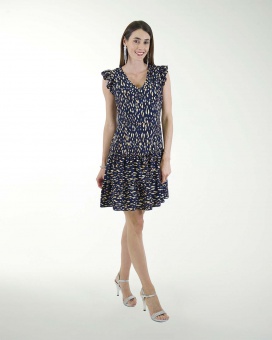 VESTIDO CA CEY  ESTAMPADO  CON CORTES