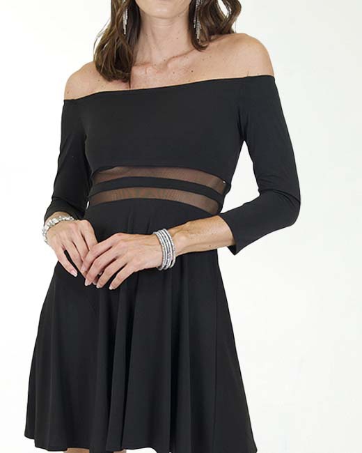 VESTIDO CA LICRA LISO ESCOTE AL HOMBRO VESTIDO CA LICRA LISO ESCOTE AL HOMBRO