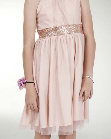 VESTIDO NI 12-14-16 IMPERIAL LISO CON FAJILLA  DE LENTEJUELA VESTIDO NI 12-14-16 IMPERIAL LISO CON FAJILLA  DE LENTEJUELA