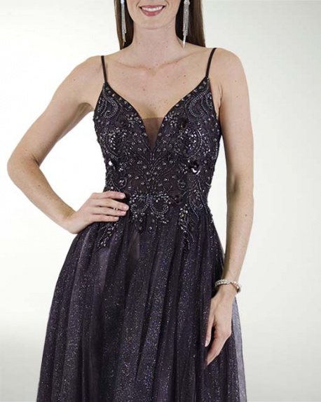 VESTIDO PR GRAN GALA CON BRILLO