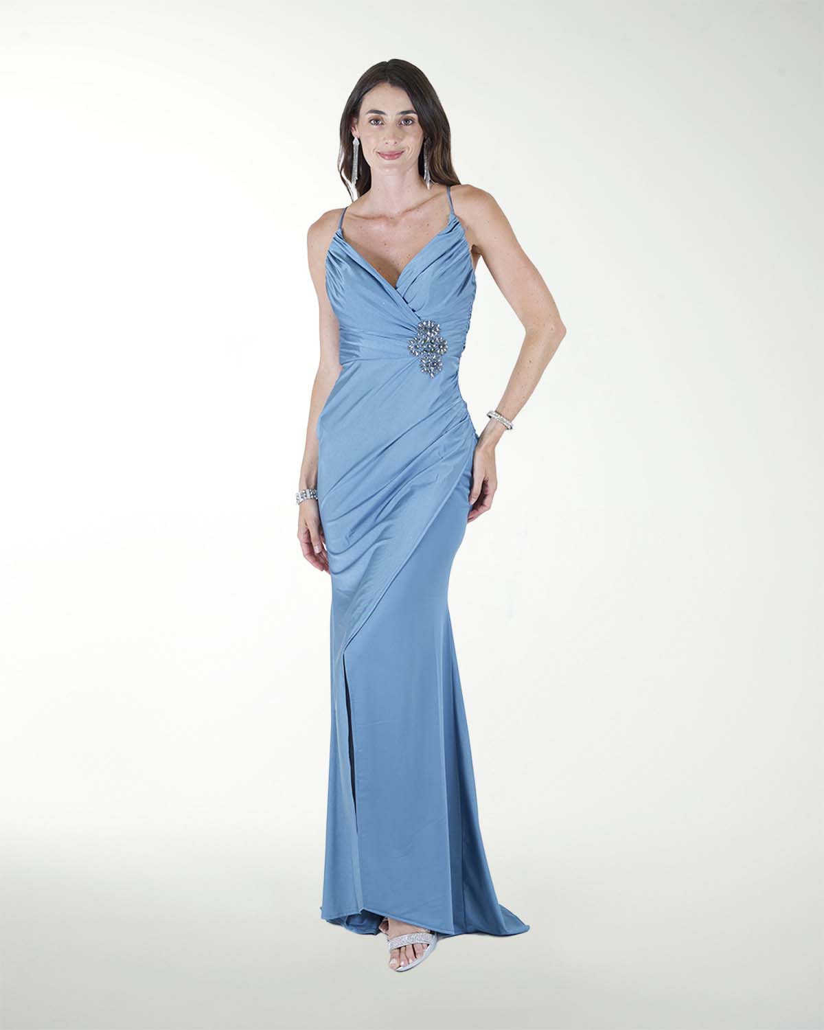 VESTIDO CL DRAPEADO CON APLICACION VESTIDO CL DRAPEADO CON APLICACION