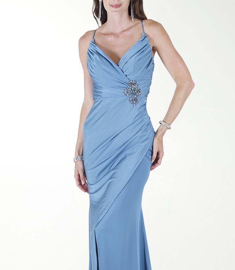 VESTIDO CL DRAPEADO CON APLICACION VESTIDO CL DRAPEADO CON APLICACION