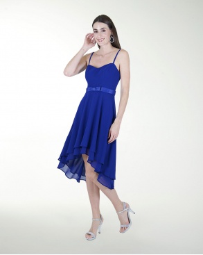 VESTIDO CC A DESNIVEL CON MOÃO