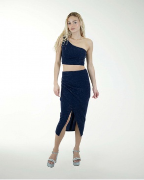 FALDA ANTRO CRUCE CON PLIEGUES