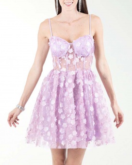 VESTIDO CC CORSET CON TRANSPARENCIA VESTIDO CC CORSET CON TRANSPARENCIA