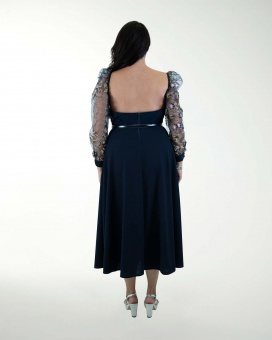 VESTIDO TE CON MANGAS Y CINTURON