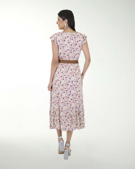 VESTIDO  CAMPESINO LINO ESTAMPADO VESTIDO  CAMPESINO LINO ESTAMPADO