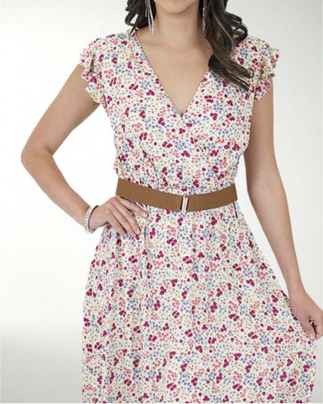 VESTIDO  CAMPESINO LINO ESTAMPADO VESTIDO  CAMPESINO LINO ESTAMPADO