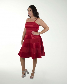 VESTIDO TE SATIN STRECH CON CORTES VESTIDO TE SATIN STRECH CON CORTES