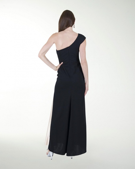 VESTIDO CL COMBINADO DE UN HOMBRO