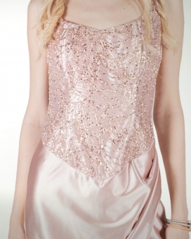 VESTIDO CL CORSET CON FALDA DRAPEADA VESTIDO CL CORSET CON FALDA DRAPEADA