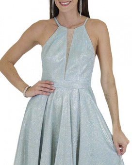 DA VESTIDO CC BRILLOS HALTER CON TRANSPARENCIA DA VESTIDO CC BRILLOS HALTER CON TRANSPARENCIA