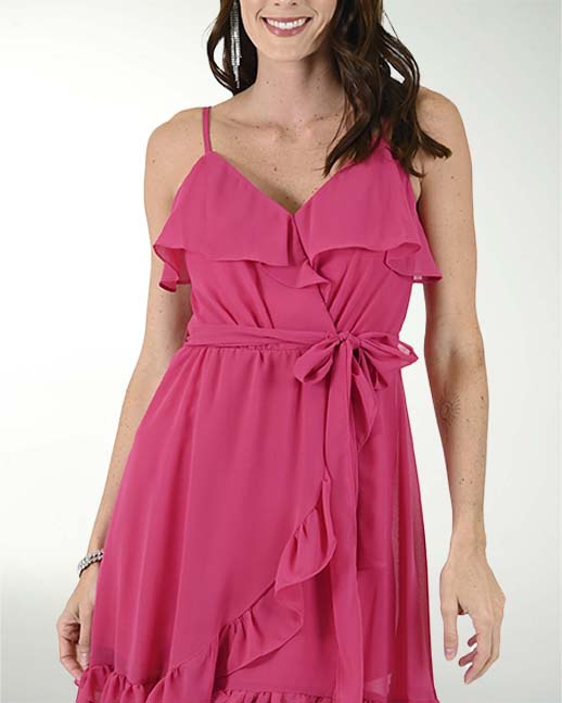 VESTIDO CA CHIFON LISO CON OLAN VESTIDO CA CHIFON LISO CON OLAN