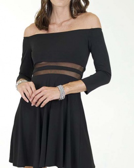 VESTIDO CA LICRA LISO ESCOTE AL HOMBRO VESTIDO CA LICRA LISO ESCOTE AL HOMBRO