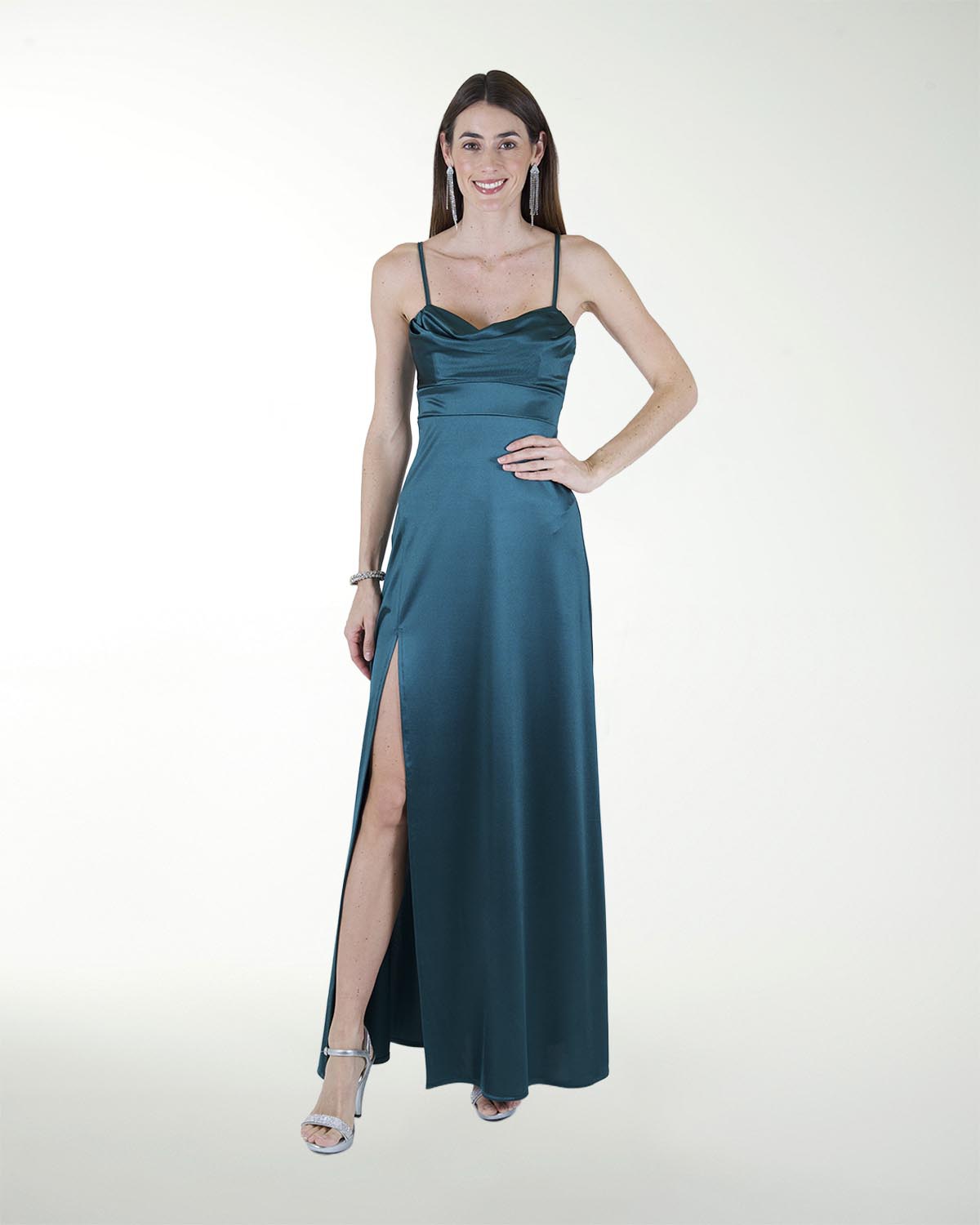 VESTIDO CL WARP CON DRAPEADO EN ESCOTE