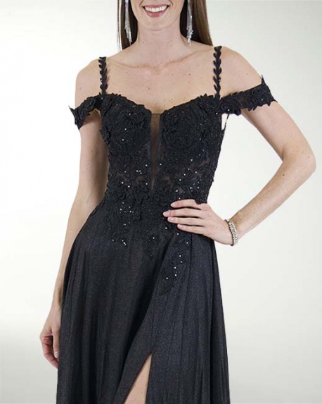 VESTIDO PR GRAN GALA CON BRILLO