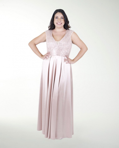 VESTIDO TE ESCOTE EN V COMBINADO