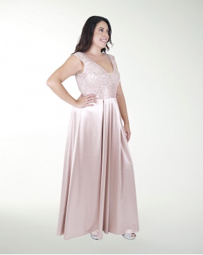 VESTIDO TE ESCOTE EN V COMBINADO