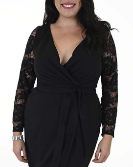 VESTIDO TV CON CRUCE MANGA LARGA