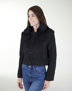 CHAQUETA CORTA CON PELO SINTETICO