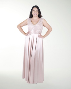 VESTIDO TE ESCOTE EN V COMBINADO