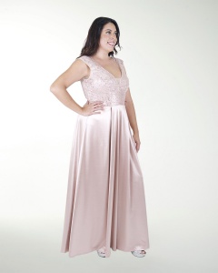 VESTIDO TE ESCOTE EN V COMBINADO