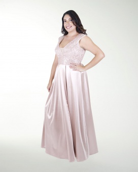 VESTIDO TE ESCOTE EN V COMBINADO