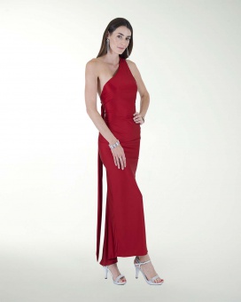 VESTIDO CL HALTER CON DRAPEADO