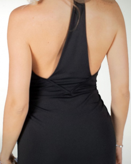 VESTIDO CL HALTER CON ABERTURA