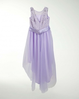 VESTIDO NI 12 14 16 ENCAJE  LARGO IRREGULAR