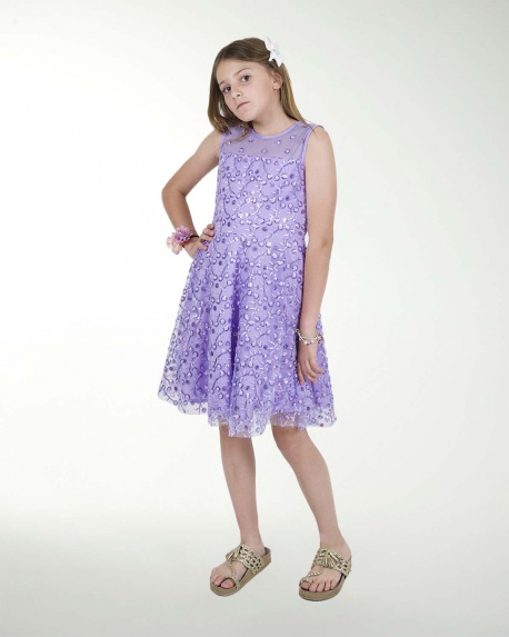 VESTIDO NI 12 14 16 TUL BORDADO CIRCULAR