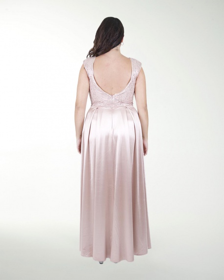 VESTIDO TE ESCOTE EN V COMBINADO