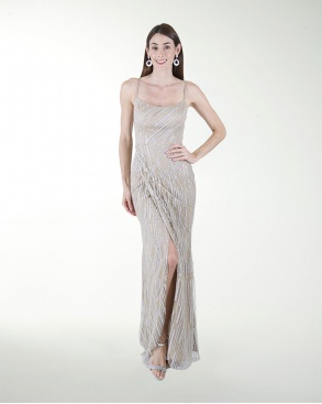 VESTIDO CL ENTALLADO CON ABERTURA