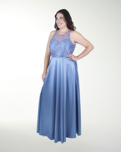 VESTIDO CL COMBINADO CON TRANSPARENCIA