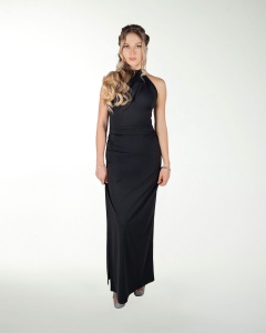VESTIDO CL HALTER CON ABERTURA