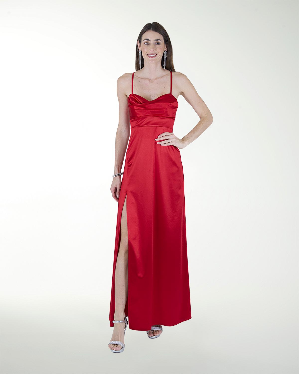 VESTIDO CL WARP CON DRAPEADO EN ESCOTE