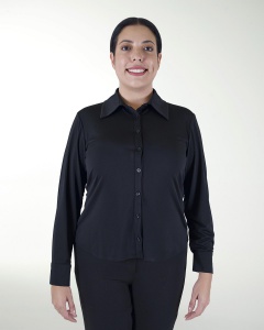 BLUSA CUELLO CAMISERO MANGA LARGA Y BOTONES