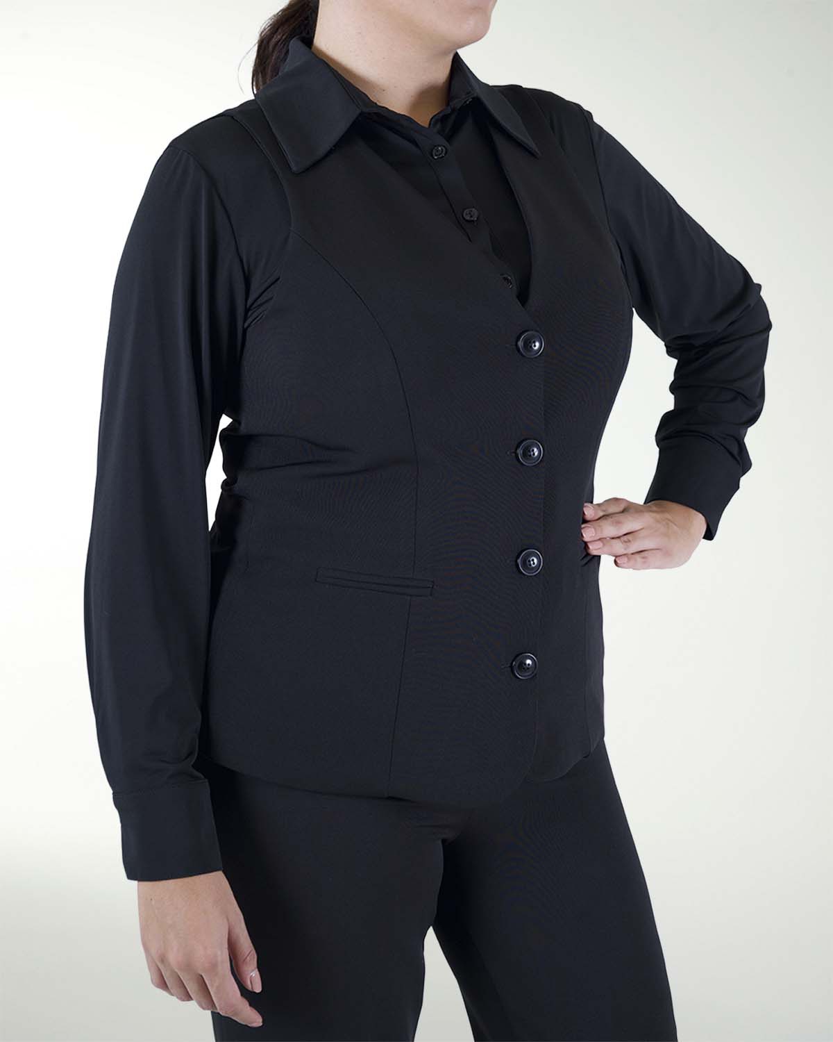 PANTALON DE VESTIR RECTO CON BOTON EN PRETINA