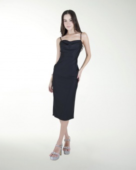 VESTIDO CC ENTALLADO ESCOTE DRAPEADO