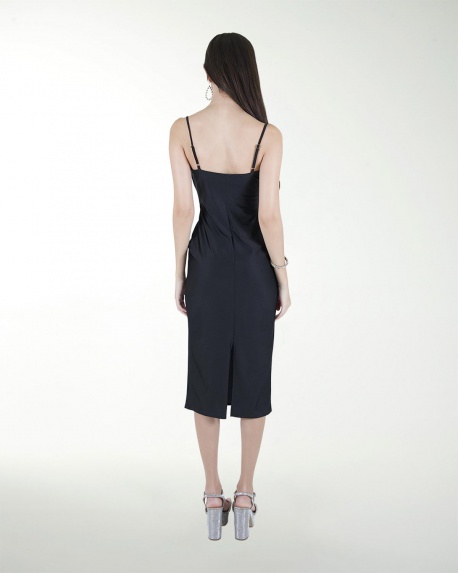 VESTIDO CC ENTALLADO ESCOTE DRAPEADO